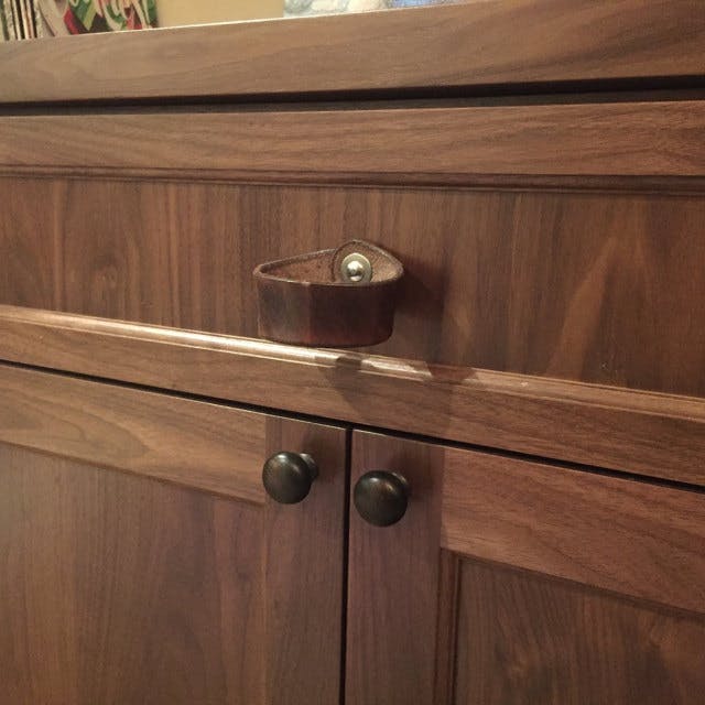 Leather Drawer Pull "The Fremont" Walnut